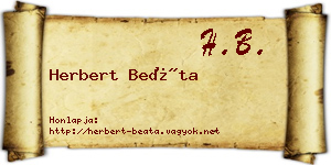 Herbert Beáta névjegykártya